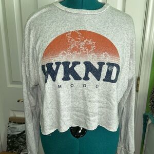 Gray WKND Mood Graphic Sweatshirt